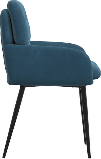 Samt Ess- und Küchenstühle Blau 2 Stück 59x59.5x90cm