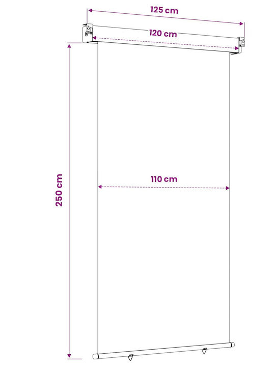 vidaXL Copertină Laterală Terasă Maro 1.17x2.5m