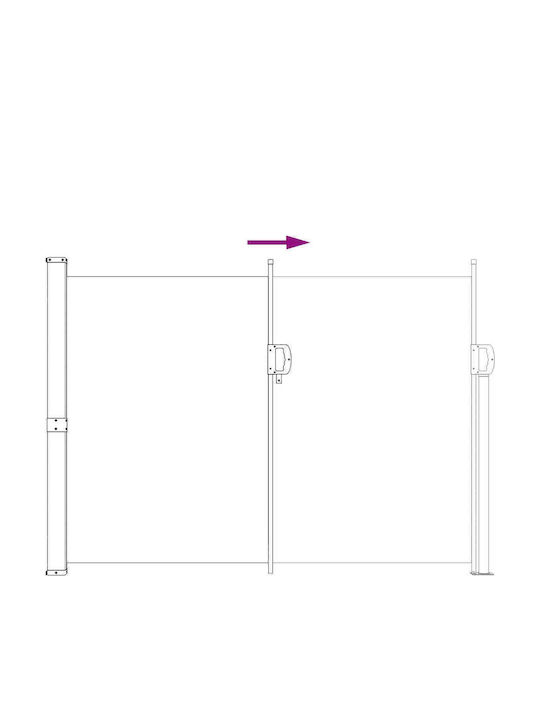 vidaXL Seitliche Markise Terrasse Grau 1.2x3m