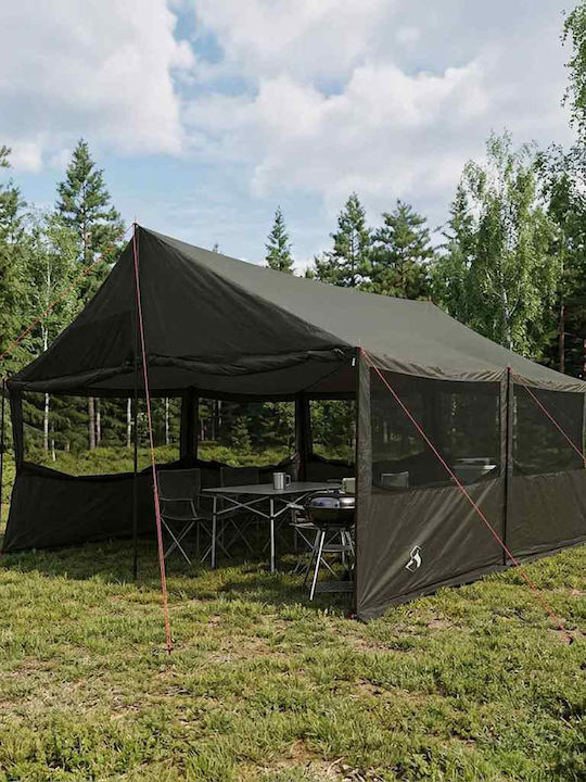 vidaXL Foldable Brown Garden Gazebo 4.5x4m
