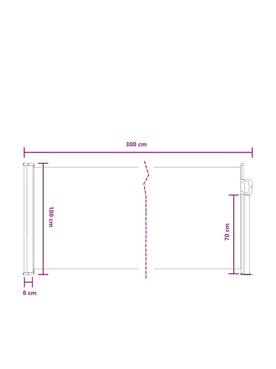 vidaXL Sideway Terrace Tent Beige 1x3m