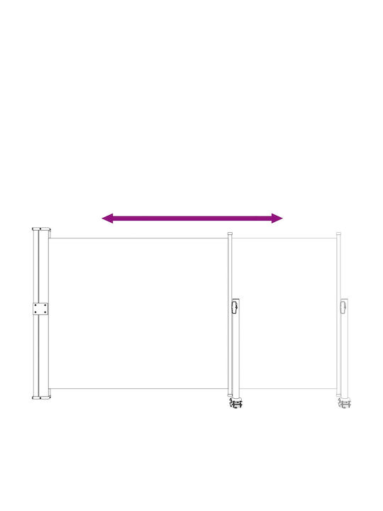 vidaXL Seitliche Markise Terrasse Grau 1.4x3m