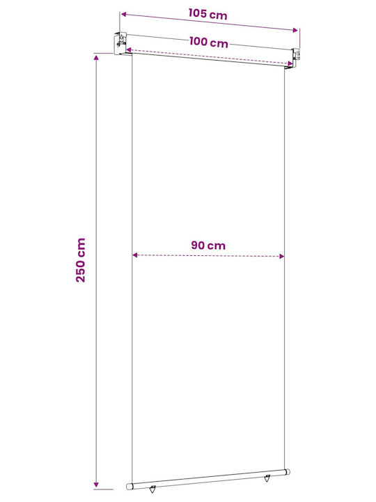 vidaXL Copertină Laterală Terasă Maro 1x2.5m