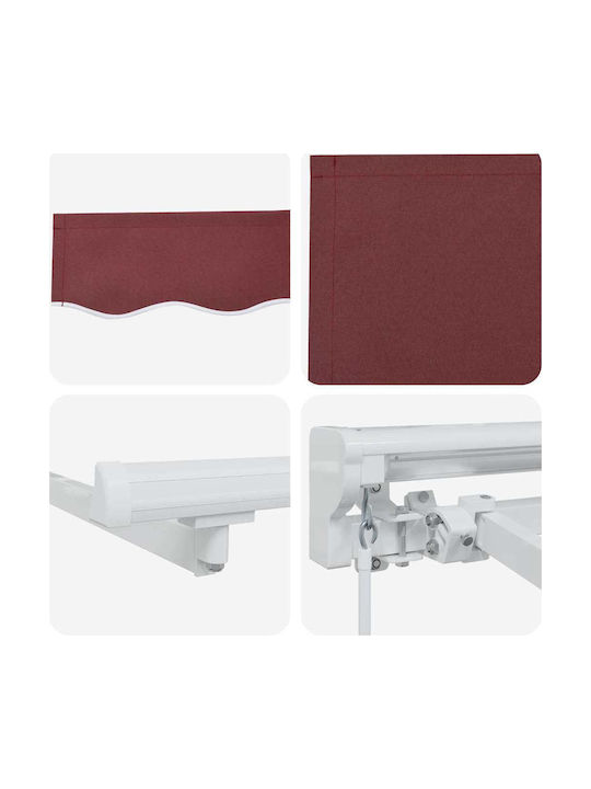 vidaXL Cort Terasă Burgundy x2m