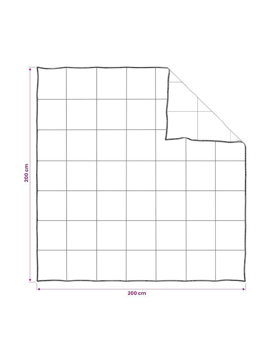 vidaXL Πάπλωμα Διπλό 200x200εκ. Μπεζ 350 GSM