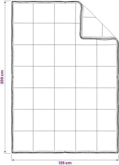 vidaXL Set Steppdecke Einzel 135x200cm Beige 150 GSM