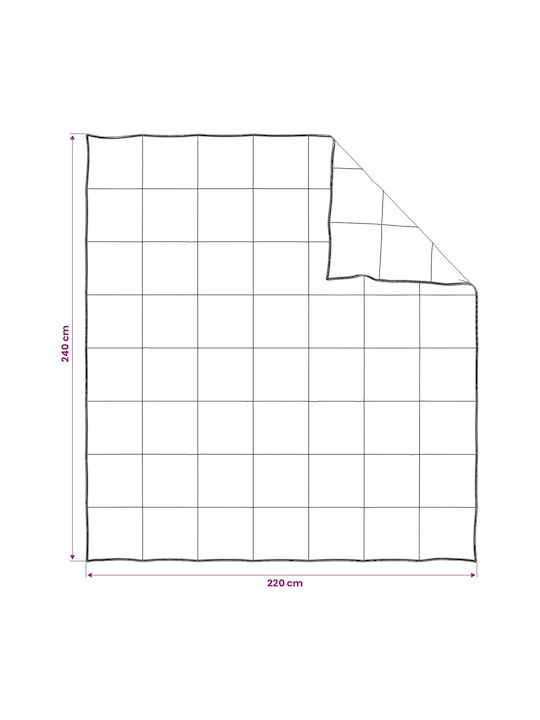 vidaXL Super King Quilt 240x220cm Beige 350 GSM