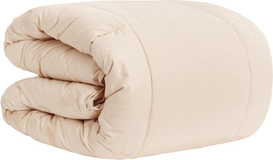 vidaXL Single Quilt 140x220cm Beige 350 GSM