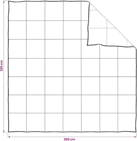 vidaXL Двойно Завивка 200x220см Бежова 350 GSM