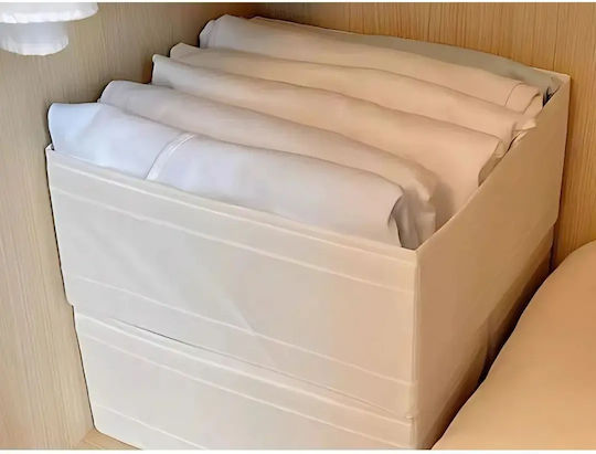 Fabric Storage Box for Underwear / Clothes / Shoes in White Colour 28x28x10cm