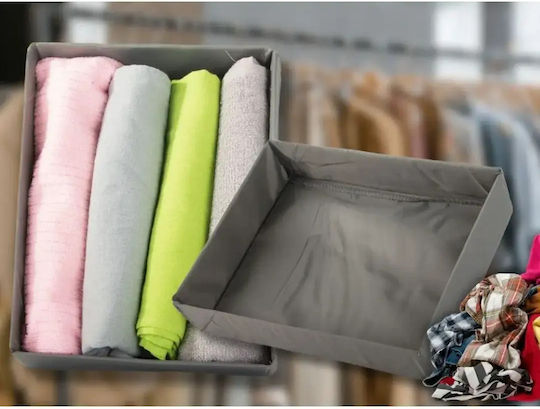Fabric Storage Box for Clothes / Underwear / Socks / Ties in Grey Colour 26x20x6cm