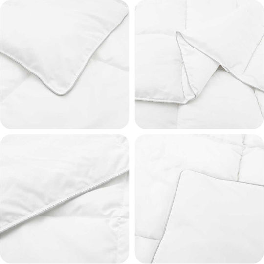 vidaXL Set Pilotă Single 140x220 cm Albă 250 GSM