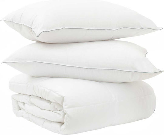 vidaXL Set Pilotă Single 140x220 cm Albă 250 GSM