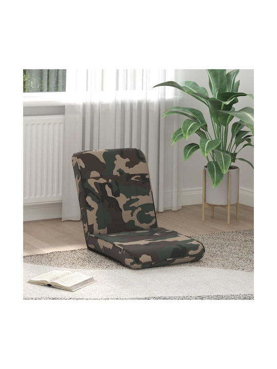 Taburet Camera De Zi Pliabil Cu Spătar Și Spațiu De Depozitare Verde Militar 50x73x60cm