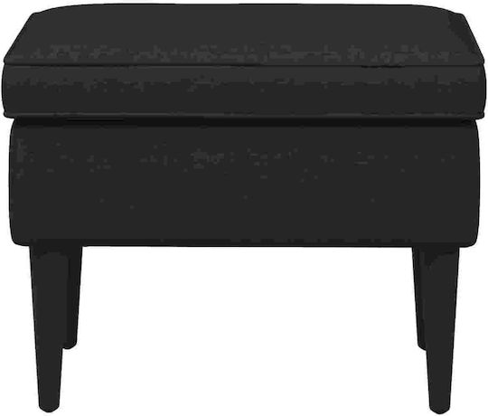 Stoff Fußhocker Schwarz 55x35x41cm