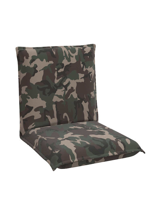 Taburet Camera De Zi Pliabil Cu Spătar Și Spațiu De Depozitare Verde Militar 54x64x59cm