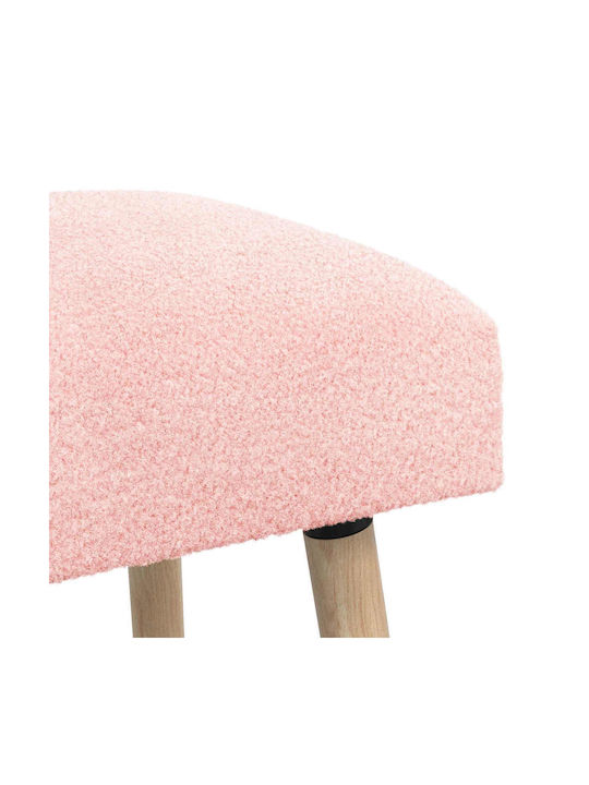Fabric Upholstered Bench Stool Pink 46x110x40cm