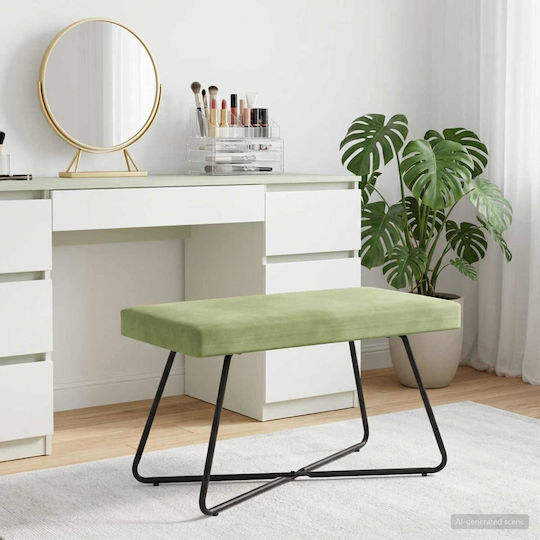 Taburet Tapițat Cu Catifea Verde Deschis 80x40x45cm