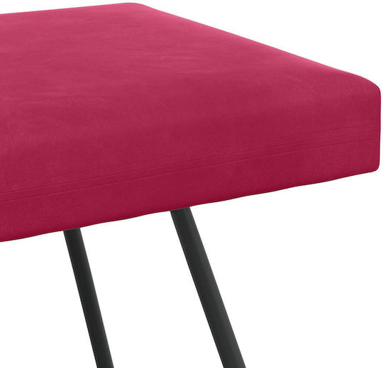 Samt Tabouret Mit Roter Bezug 80x40x45cm