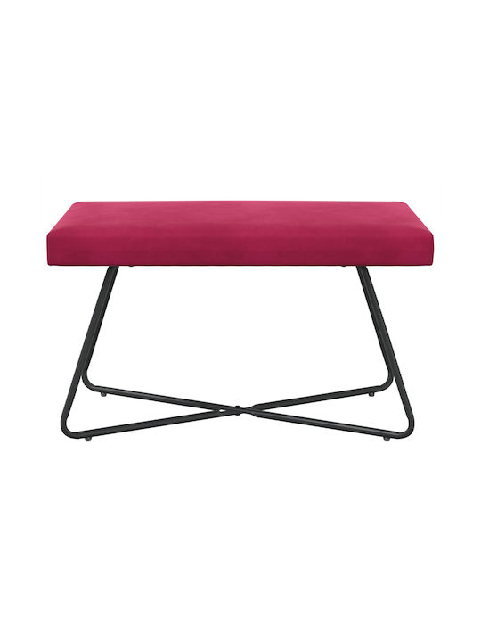 Velvet Upholstered Bench Stool Red 80x40x45cm