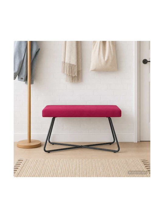 Velvet Upholstered Bench Stool Red 80x40x45cm