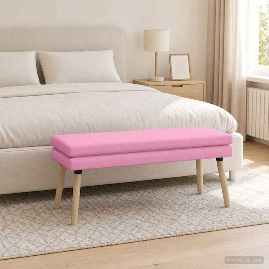 Stoff-Tabouret Mit Rosa Bezug 110x40x47cm