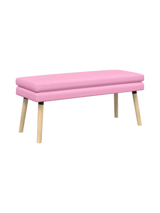 Fabric Upholstered Bench Stool Pink 110x40x47cm