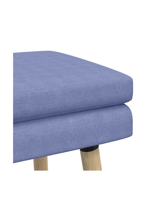 Taburet Tapițat cu Țesătură Albastră Denim 110x40x47 cm