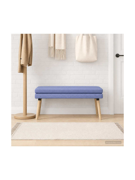 Taburet Tapițat cu Țesătură Albastră Denim 110x40x47 cm