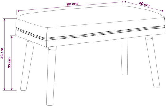Stoff-Tabouret Mit Rosa Farbe 80x40x46cm