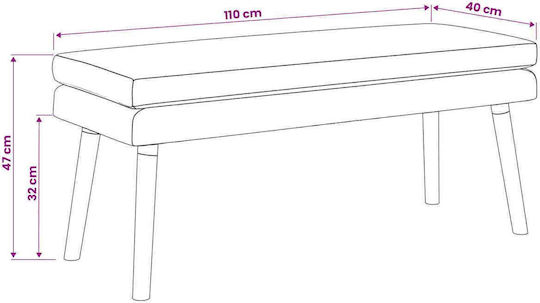 Stoff-Tabouret Mit Weichem Gelber Stoffbezug 110x40x47cm