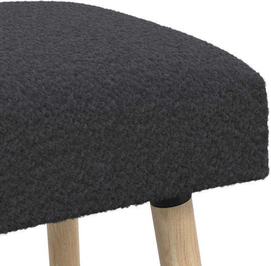 Fabric Upholstered Bench Stool Dark Grey 60x40x45cm