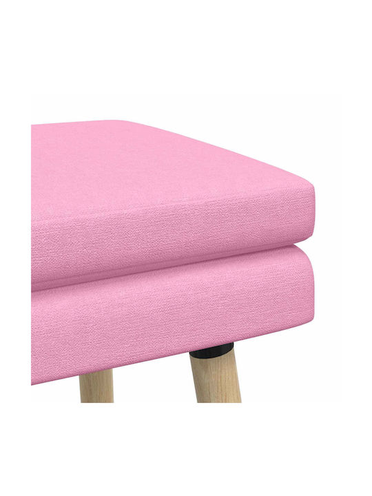 Stoff-Tabouret Mit Rosa Bezug 60x40x46cm