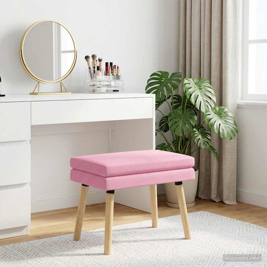 Stoff-Tabouret Mit Rosa Bezug 60x40x46cm