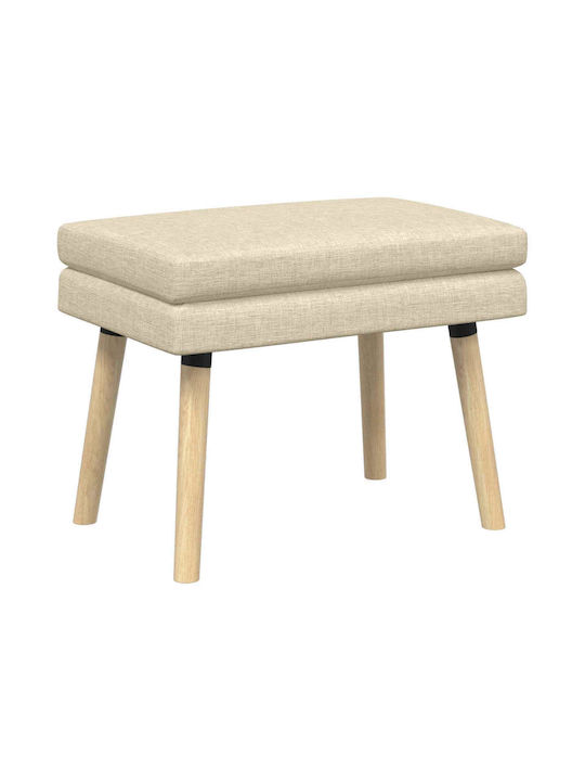 Fabric Upholstered Bench Stool Cream 60x40x46cm