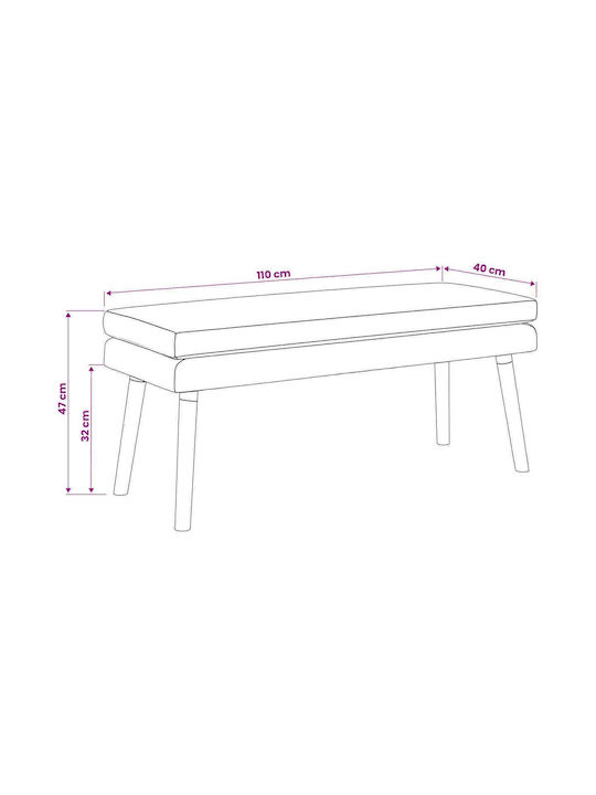 Ταμπουρέ Επενδυμένο με Ύφασμα Κόκκινο 110x40x47εκ.