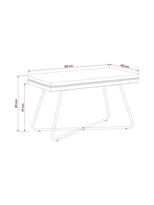 Samt Tabouret Pink 80x40x45cm
