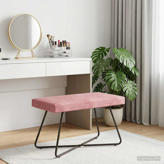 Samt Tabouret Pink 80x40x45cm
