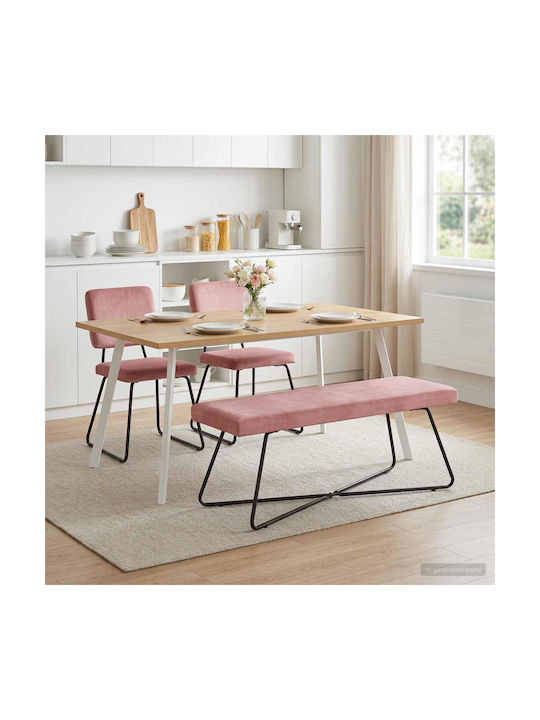 Samt Tabouret Rosa 45x110x40cm