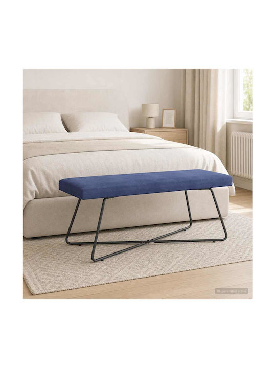 Taburet Tapițat cu Catifea Albastră 45x110x40 cm