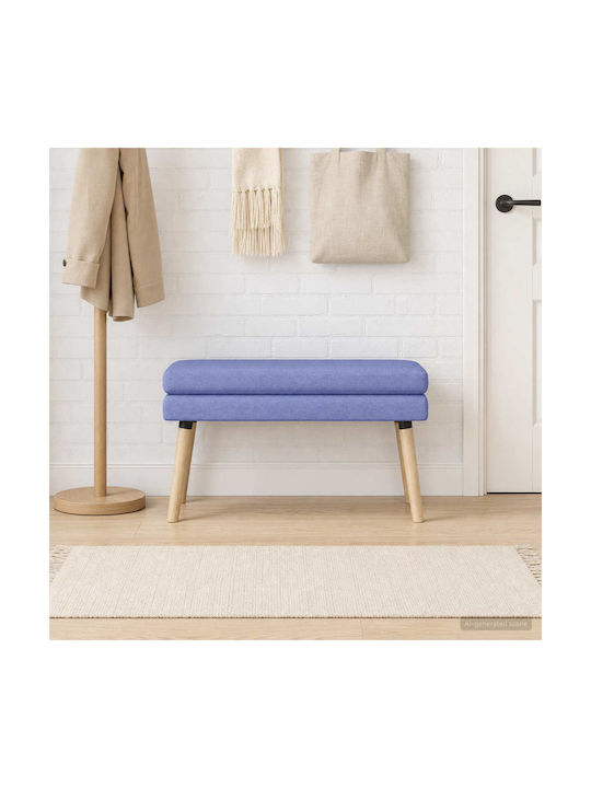 Fabric Upholstered Bench Stool Blue Denim 80x40x47cm