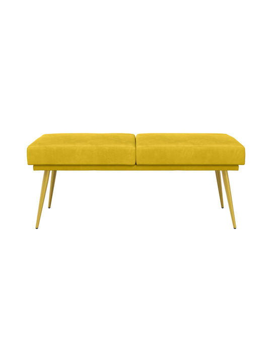 Taburet Tapițat Cu Catifea Galben 120x45x46cm