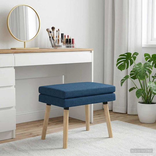 Fabric Upholstered Bench Stool Blue 60x40x46cm