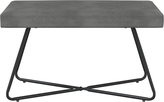Bench Stool Upholstered with Dark Grey Velvet 80x40x45cm