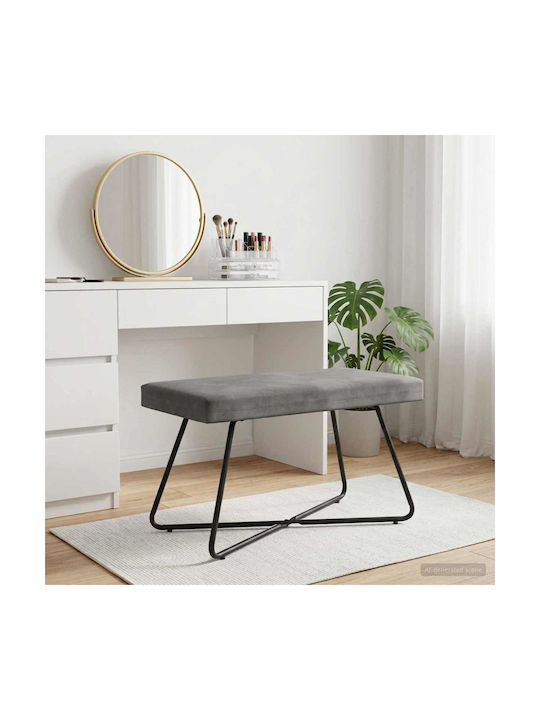 Samt Tabouret Mit Dunkelgrau 80x40x45cm