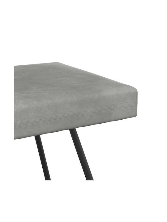 Samt Tabouret Bezogen Mit Hellgrau 80x40x45cm