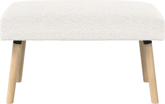 Stoff-Tabouret Gepolstert Mit Stoff Creme 80x40x46cm