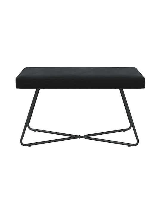 Samt Tabouret Schwarz 80x40x45cm