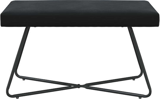 Samt Tabouret Schwarz 80x40x45cm