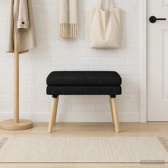 Stoff-Tabouret Schwarz 60x40x46cm